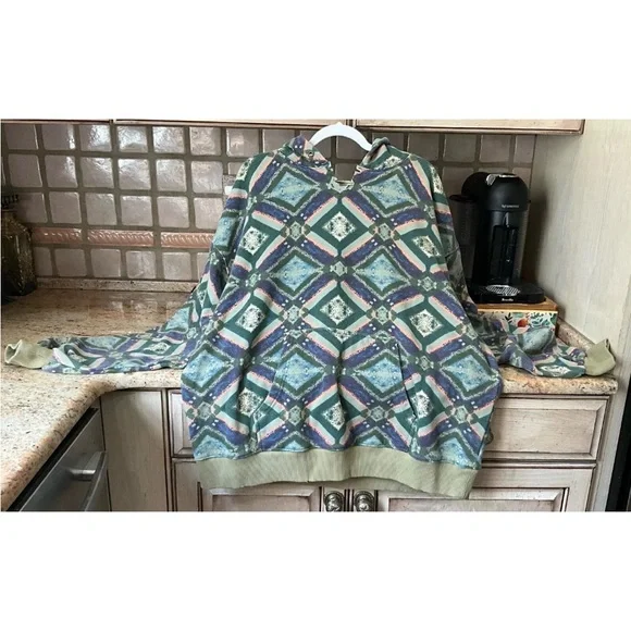 Free People It's A Vibe Printed Hoodie We The Free Geo Print Cool